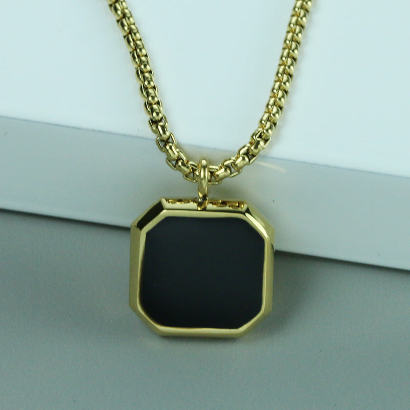 Loris Stainless Steel Black Pendant for Men's