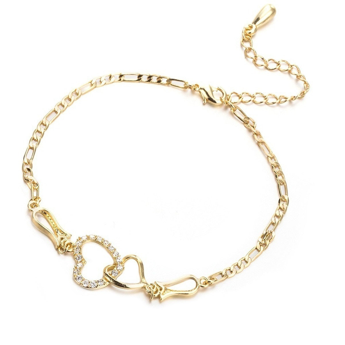 Double Heart Anklet Women