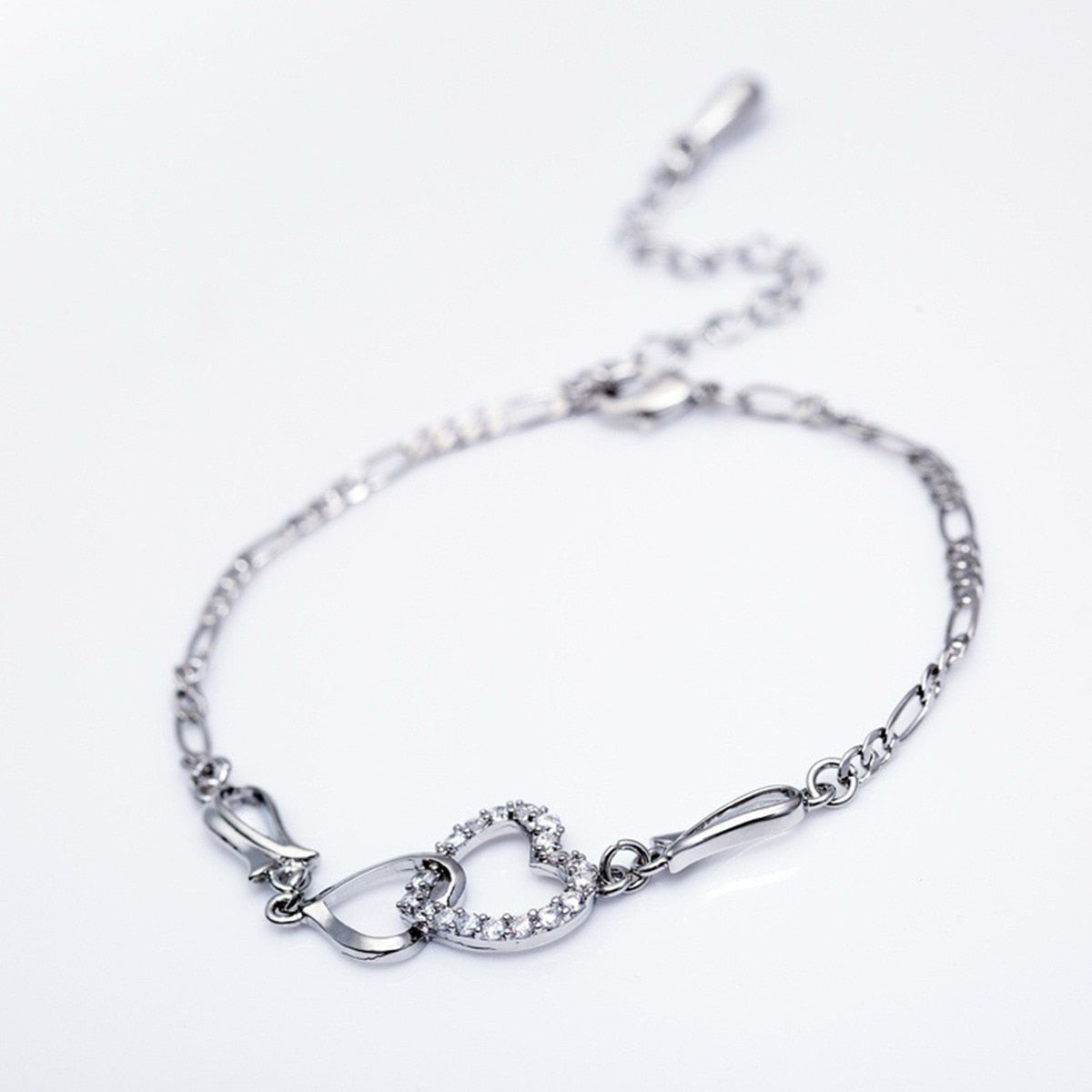 Double Heart Anklet Women