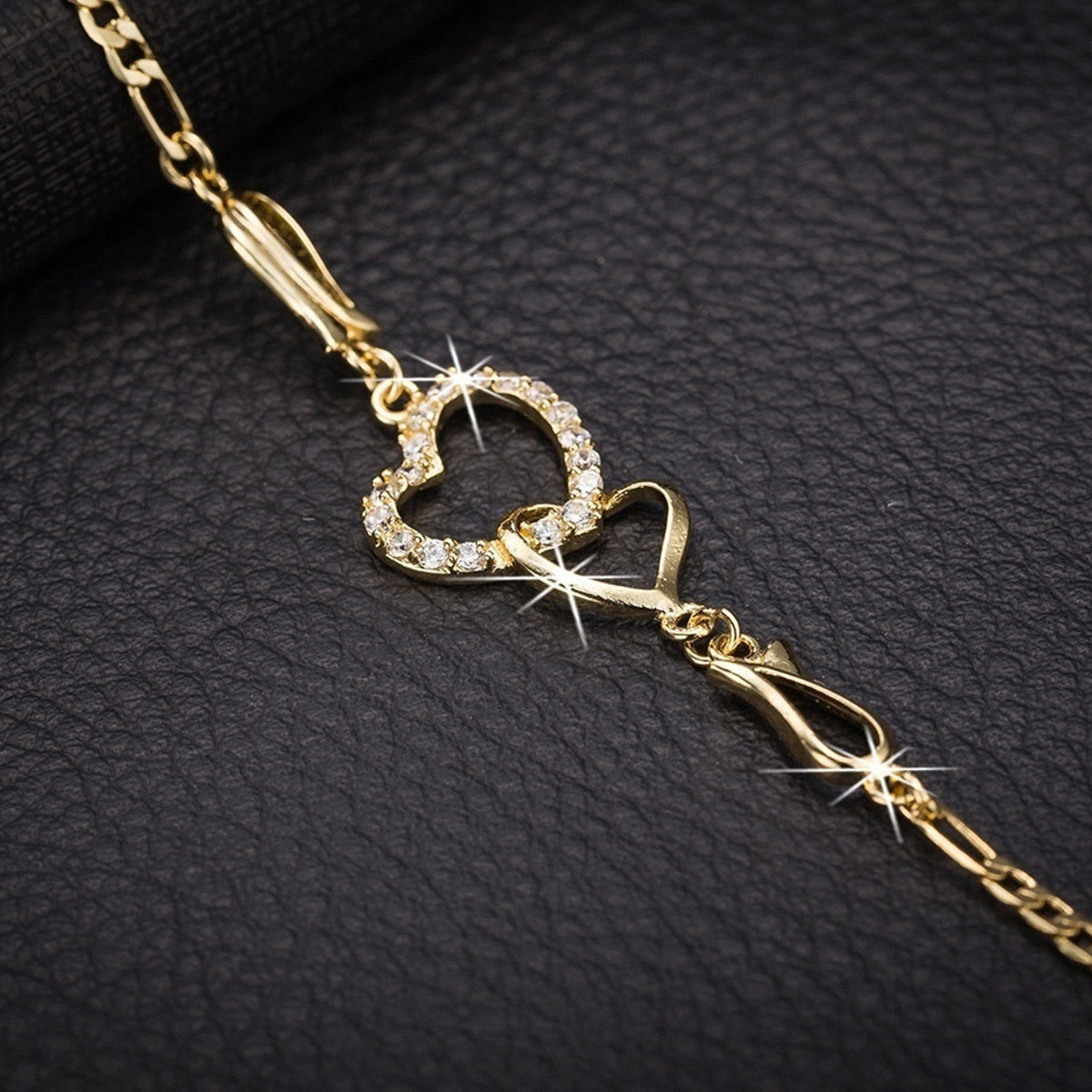 Double Heart Anklet Women