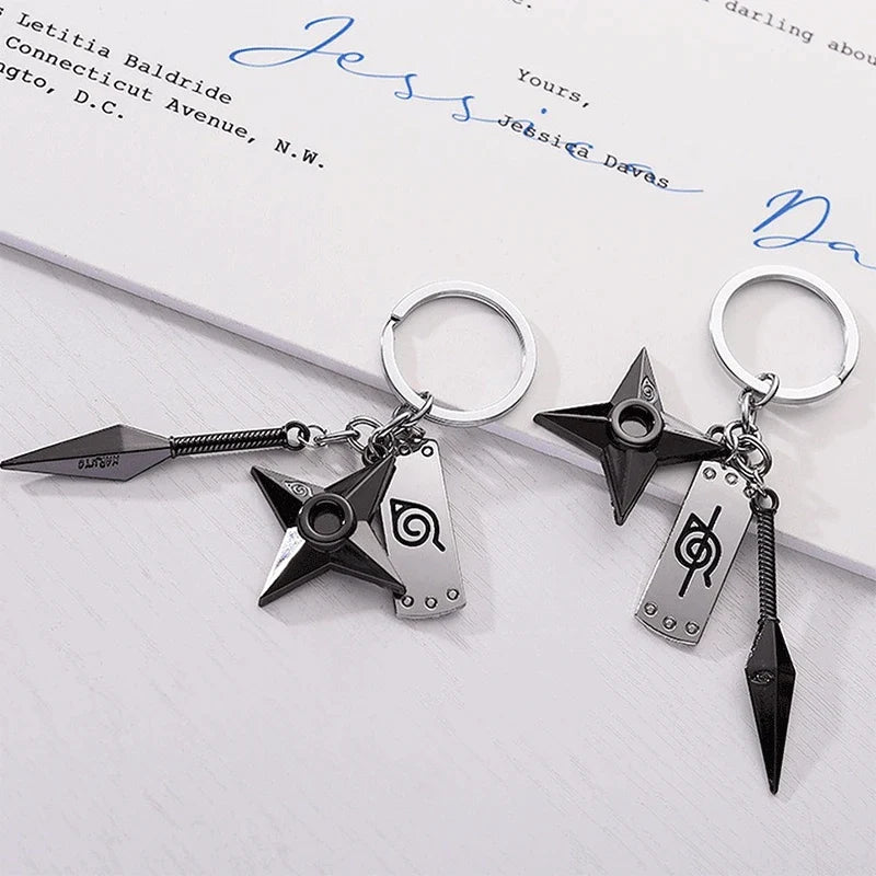 Kunai Shuriken Konoha Ninja Keychain for Car Keys