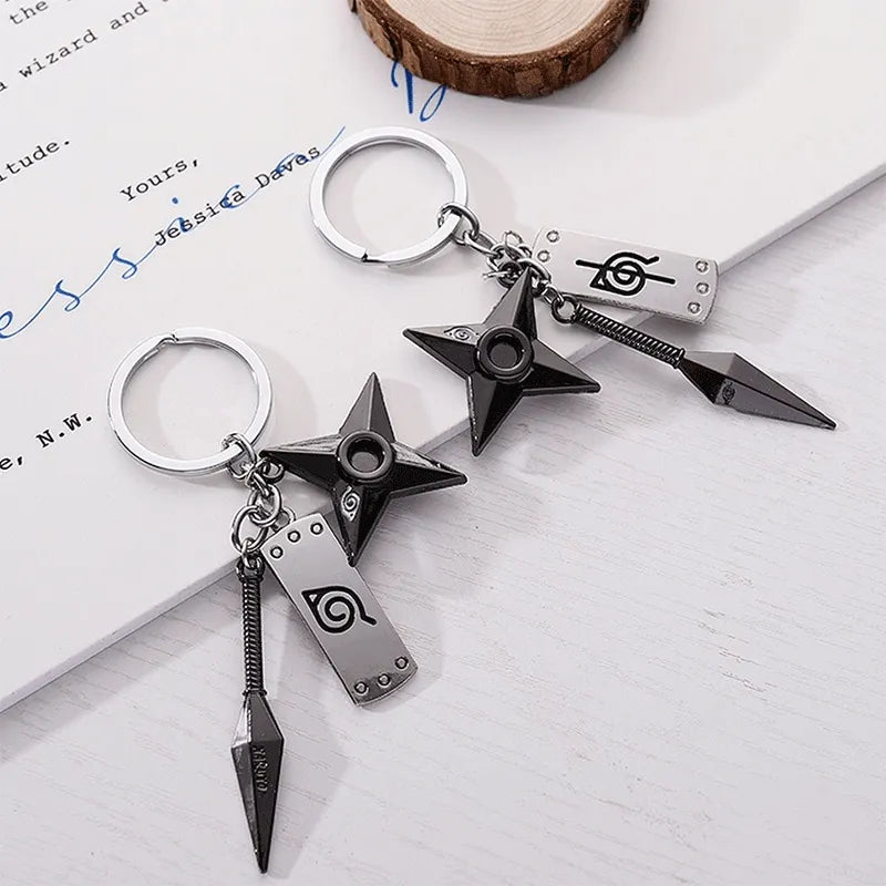 Kunai Shuriken Konoha Ninja Keychain for Car Keys