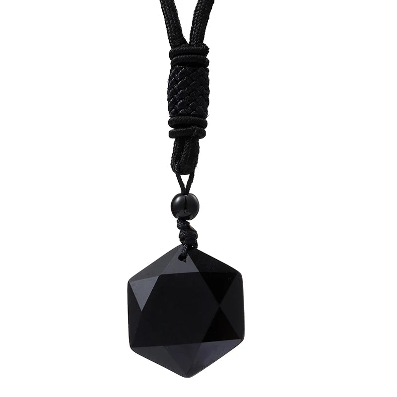 Hot Black Obsidian Hexagram Star