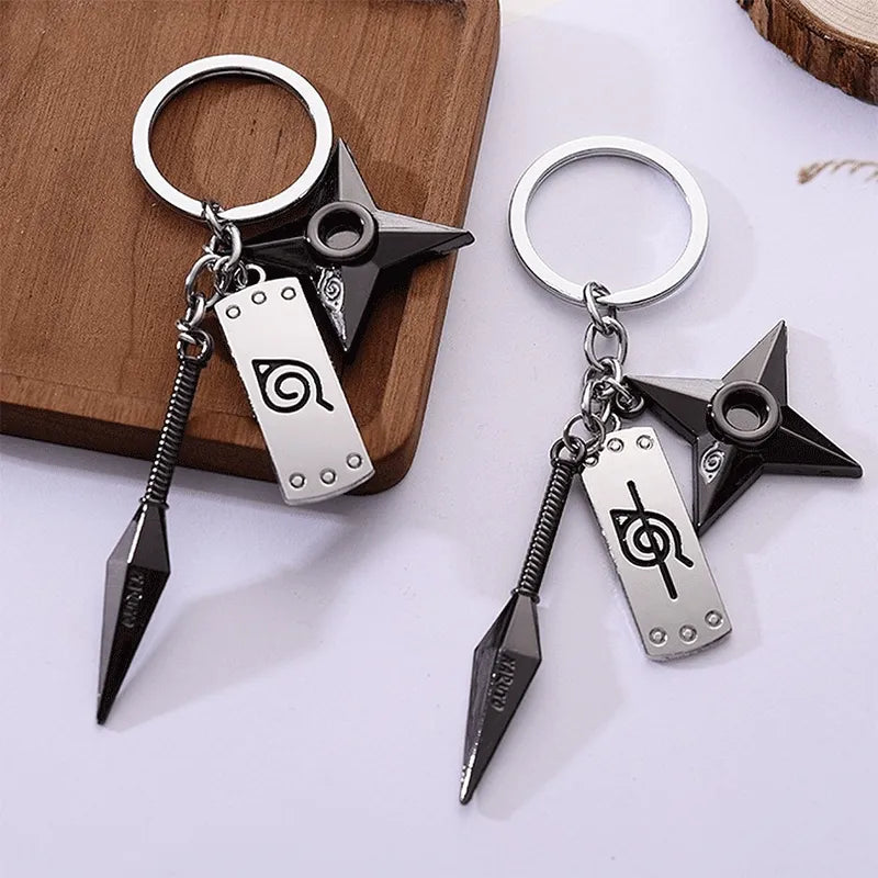 Kunai Shuriken Konoha Ninja Keychain for Car Keys