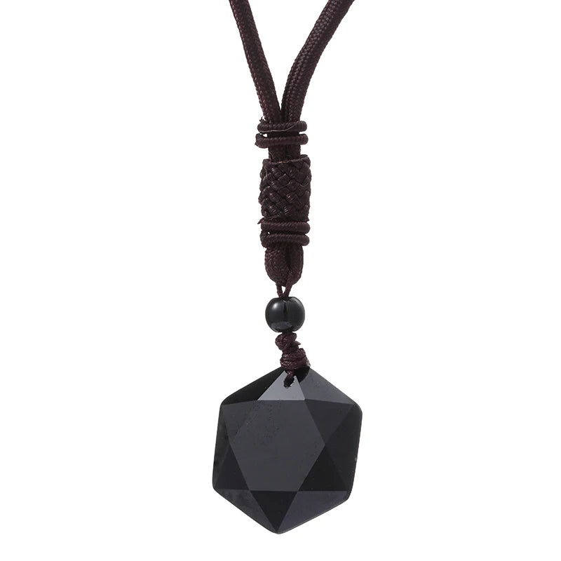 Hot Black Obsidian Hexagram Star