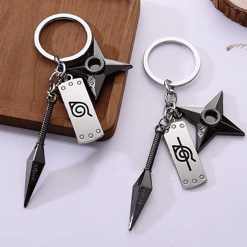 Kunai Shuriken Konoha Ninja Keychain for Car Keys